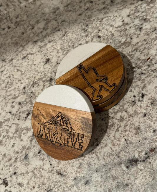 Bigfoot "Believe" Coaster Set